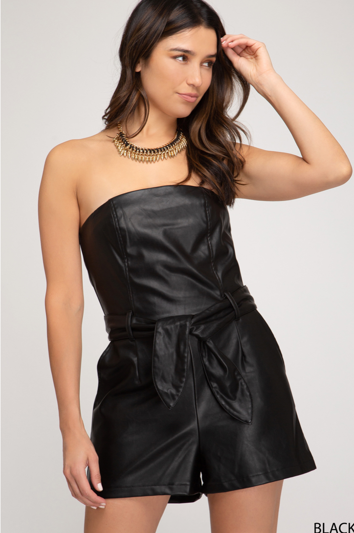 Leather Romper  Gray Collective Bridal