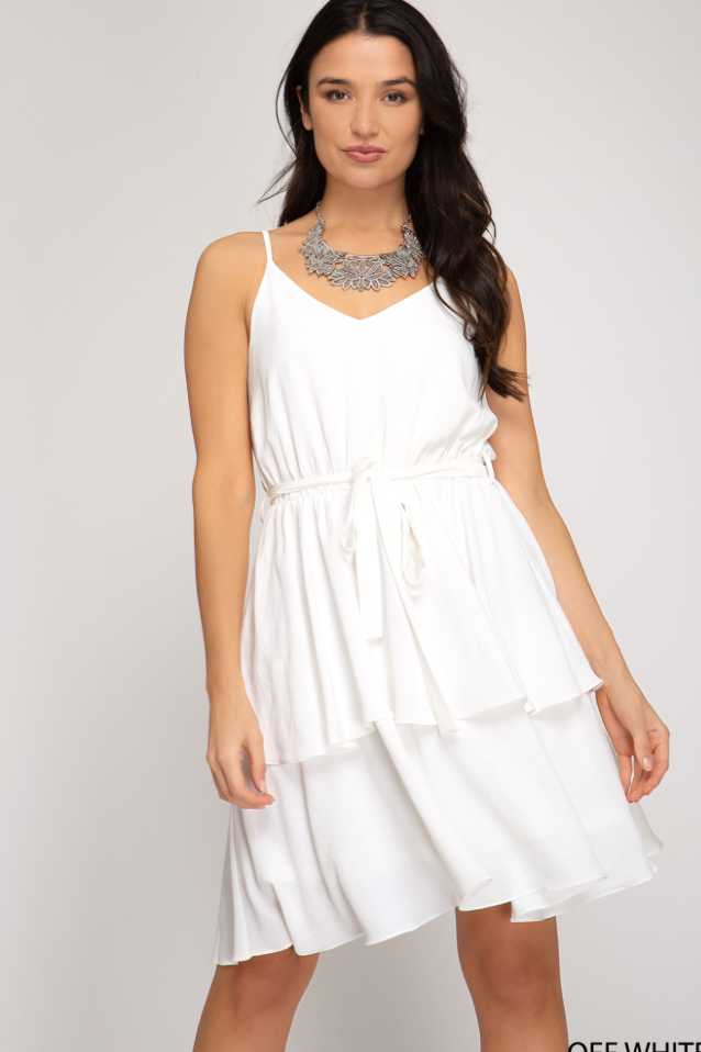 White 2 tier dress