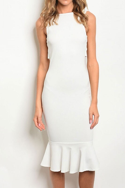 White Peplum Dress