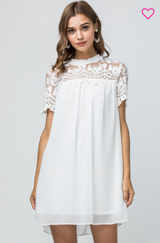 White lace tunic dress