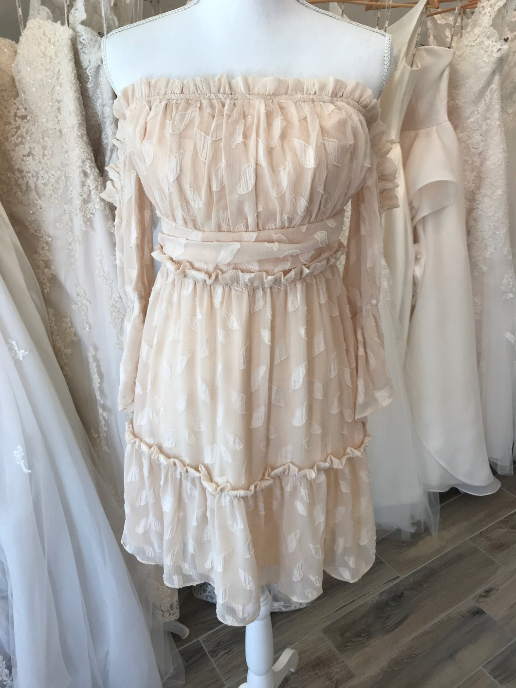 Ivory Off sleeve dress