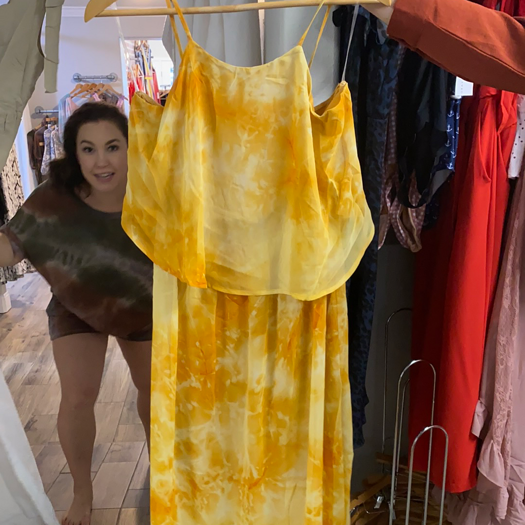 Yellow tie dye dress