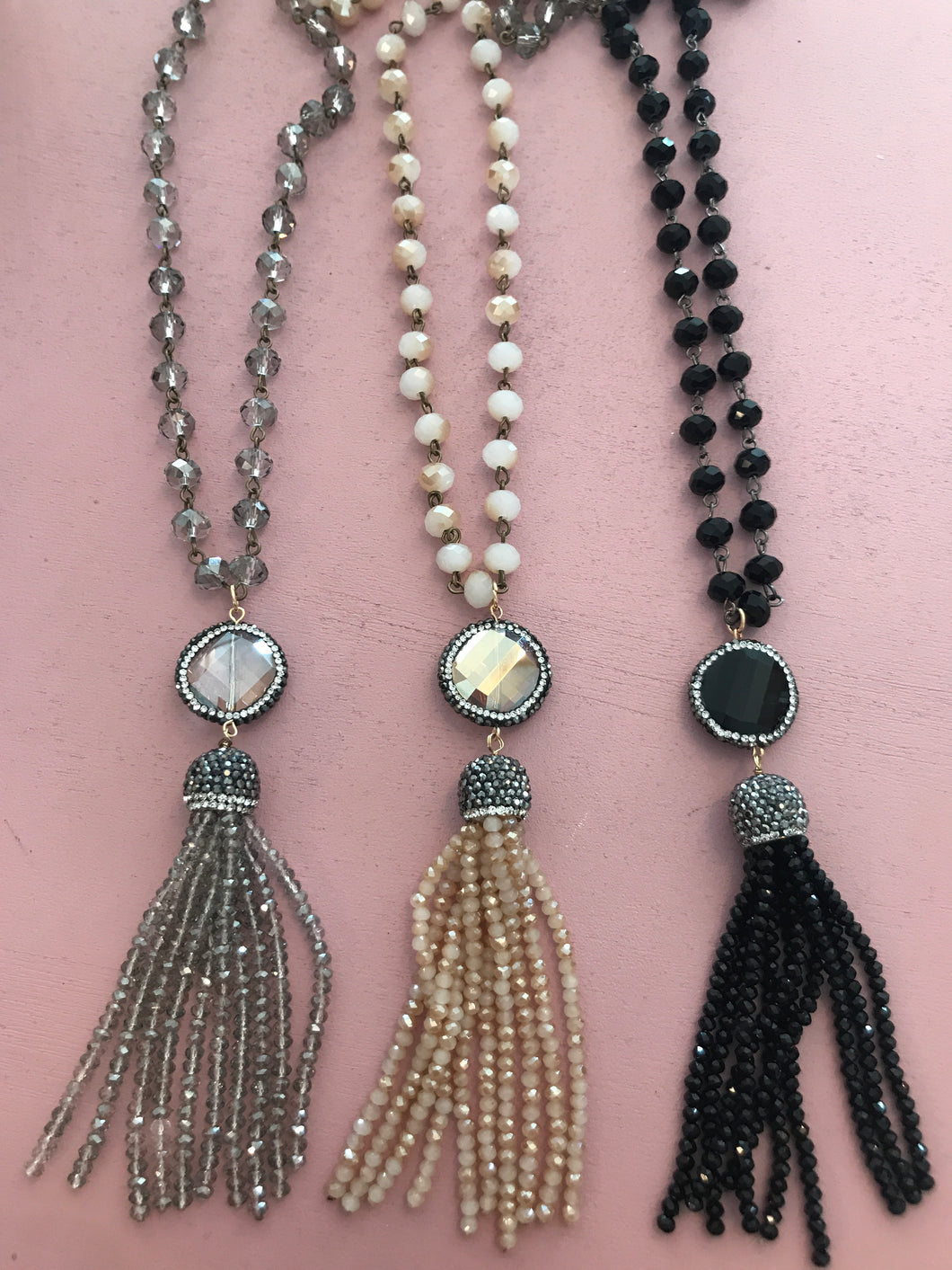 Tassel Necklace w/ stone