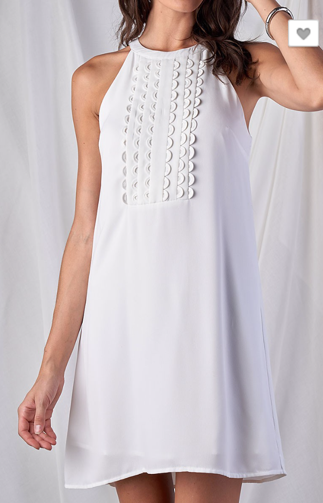 White High Neck Dress